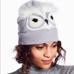 Kate Spade 100% Authentic”Who Me”Grey Beanie NWWT